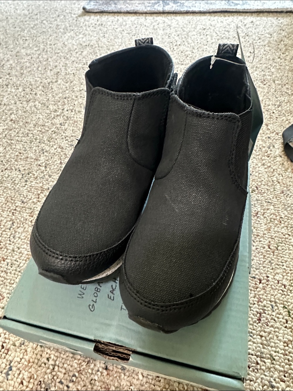 Toms Kids Black Canvas Slip-On Sneakers